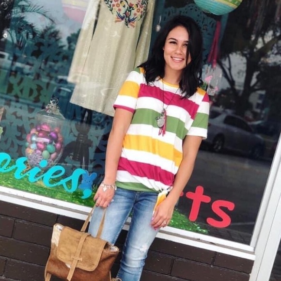 Like new Striped Knot Front tee - Picture 7 of 7